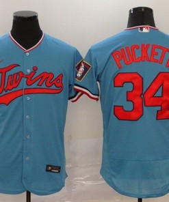 Minnesota Twins Kirby Puckett #34 2020 Mlb Teal Blue Jersey