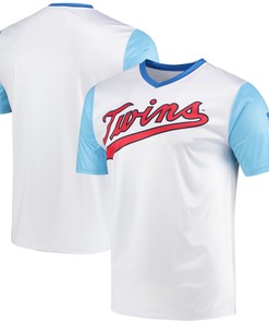Minnesota Twins Stitches Cooperstown Collection Wordmark V-neck Jersey - White Mlb