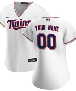 Minnesota Twins Womens Home Replica Custom Jersey - White Custom Jerseys Mlb Ver 1