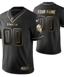 Minnesota Vikings 2021 Nfl Golden Brandedition Black Jersey Gift With Custom Name Number For Vikings Fans