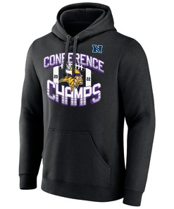 Minnesota Vikings 2022 NFC Conference Champions Icon Bold Pullover Hoodie - Black