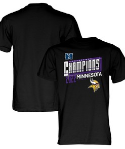 Minnesota Vikings 2022 NFC Conference Champions Kick T-Shirt - Black