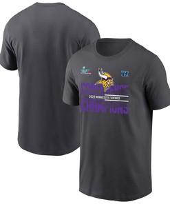 Minnesota Vikings 2022 NFC Conference Champions T-Shirt - Anthracite