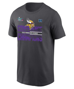 Minnesota Vikings 2022 NFC Conference Champions T-Shirt - Anthracite