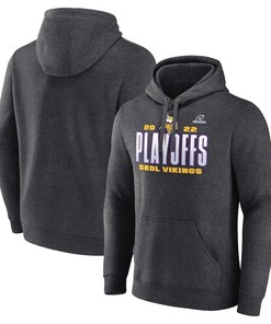 Minnesota Vikings 2022 NFL Playoffs Our Time Pullover Hoodie - Charcoal
