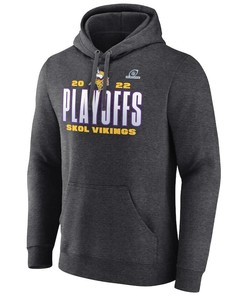 Minnesota Vikings 2022 NFL Playoffs Our Time Pullover Hoodie - Charcoal