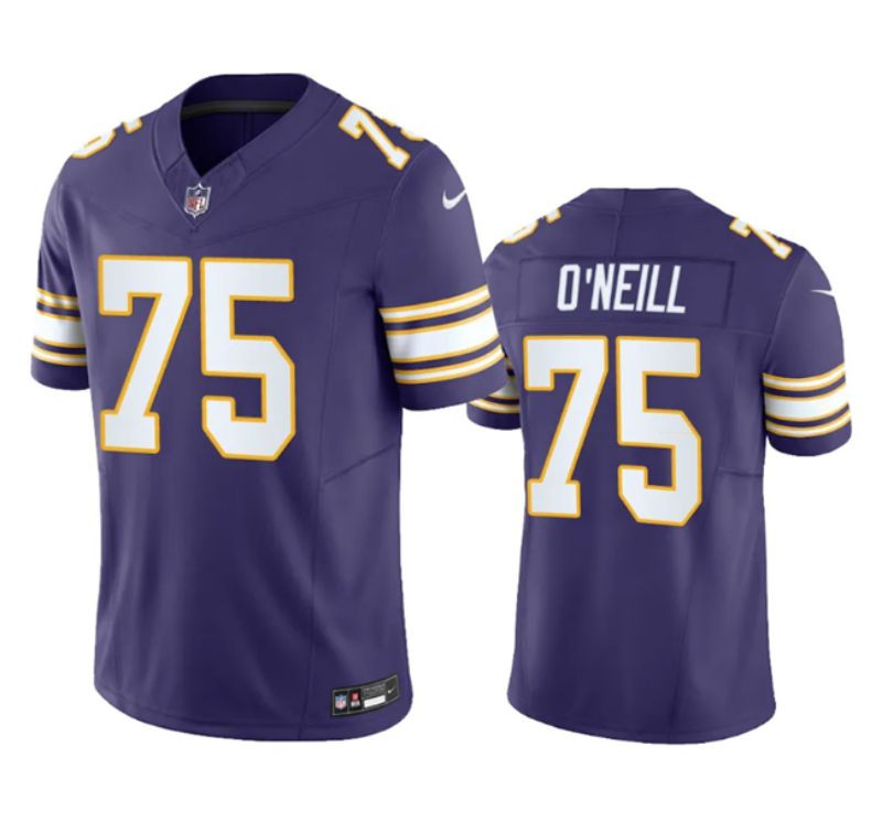 Minnesota Vikings #75 Brian O'neill Purple 2023 Fuse Vapor Untouchable Jersey