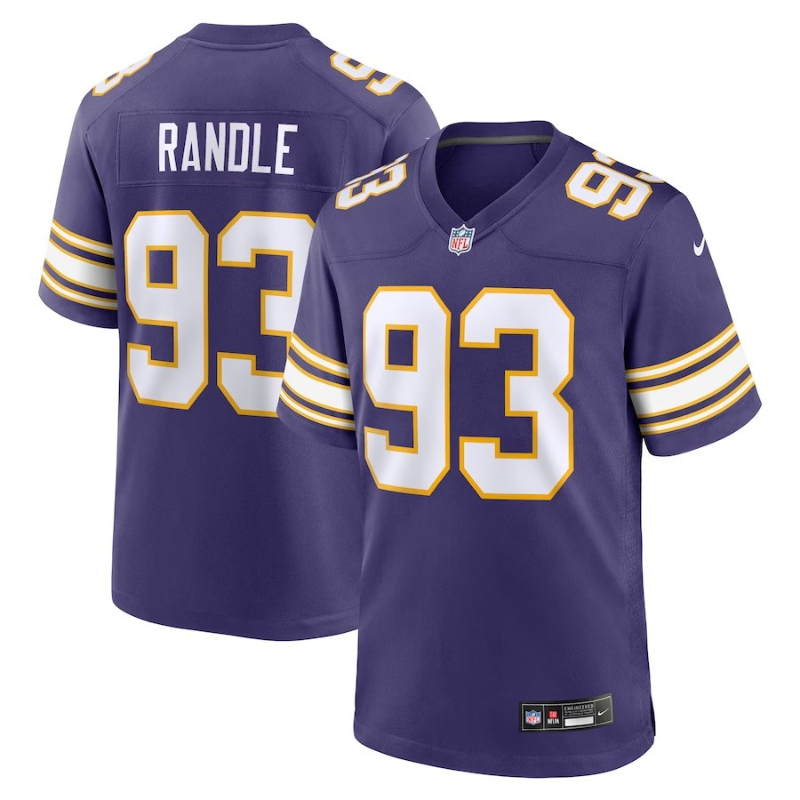 Minnesota Vikings #93 John Randle Classic Player Game Jersey - Purple