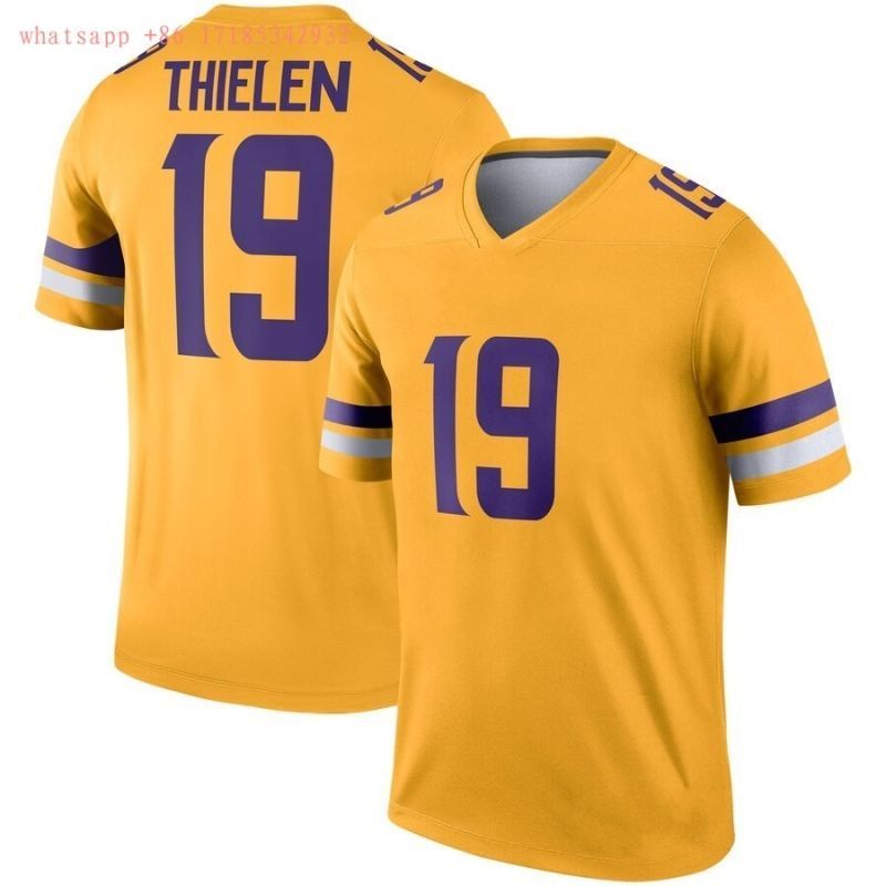 Minnesota Vikings Adam Thielen #19 Nfl 2020 Gold Jersey Jersey