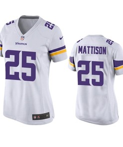Minnesota Vikings Alexander Mattison 2019 Nfl Draft White Game Womens Jersey