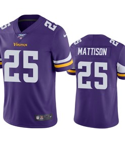 Minnesota Vikings Alexander Mattison Purple 100th Season Vapor Limited Jersey