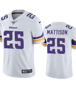 Minnesota Vikings Alexander Mattison White 100th Season Vapor Limited Jersey