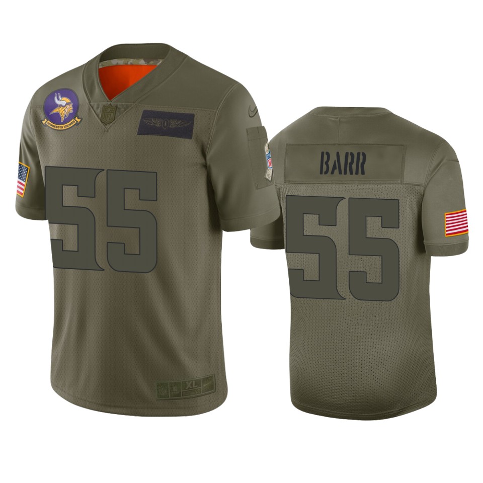 Minnesota Vikings Anthony Barr Camo 2019 Salute To Service Limited Jersey