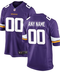 Minnesota Vikings Custom 00 Game Jersey - Purple