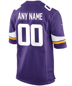 Minnesota Vikings Custom 00 Game Jersey - Purple
