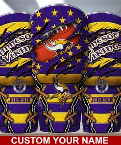 Minnesota Vikings Custom Name Tumbler Limited Edition Gift for Fan