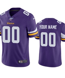 Minnesota Vikings Custom Purple 100th Season Vapor Limited Jersey