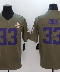 Minnesota Vikings Dalvin Cook #33 Nfl 2020 Dark Grey Jersey