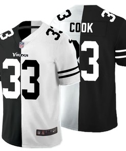 Minnesota Vikings Dalvin Cooks #33 Nfl 2020 Black And White Jersey