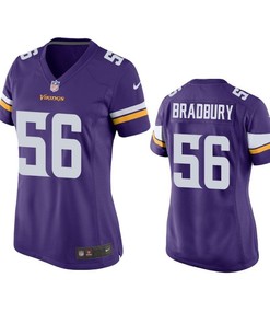 Minnesota Vikings Garrett Bradbury 2019 Nfl Draft Purple Game Womens Jersey