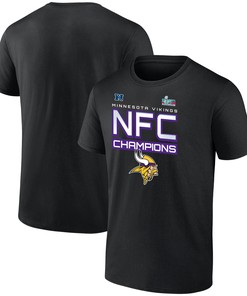 Minnesota Vikings NFC Champions Iconic Slant Black T-Shirt