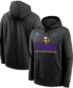 Minnesota Vikings NFC Conference Champions Black Pullover Hoodie