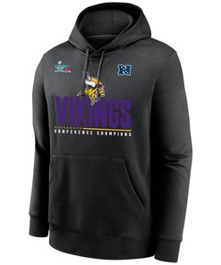 Minnesota Vikings NFC Conference Champions Black Pullover Hoodie