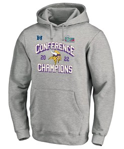 Minnesota Vikings NFC Conference Champions Light Grey Pullover Hoodie