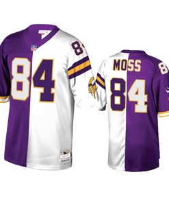 Minnesota Vikings Randy Moss Purple White Retired Player Split Jersey