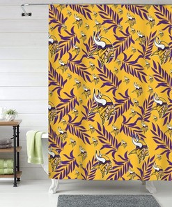 Minnesota Vikings Shower Curtain Set for Sports Bathroom Decor