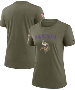 Minnesota Vikings Women's 2022 Salute To Service Legend T-Shirt - Olive