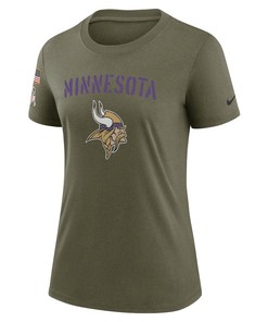 Minnesota Vikings Women's 2022 Salute To Service Legend T-Shirt - Olive