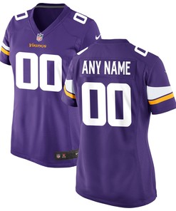Minnesota Vikings Womens Custom Game Jersey Purple Custom Jerseys Nfl