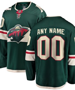 Minnesota Wild Fanatics Branded Home Breakaway Custom Jersey - Green Custom Jerseys Nhl