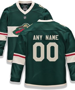 Minnesota Wild Fanatics Branded Home Replica Custom Jersey - Green Custom Jerseys Nhl