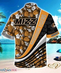 Missouri Tigers Beach Hawaiian Shirt With Tropical Flower Pattern