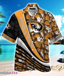 Missouri Tigers Beach Hawaiian Shirt With Tropical Flower Pattern