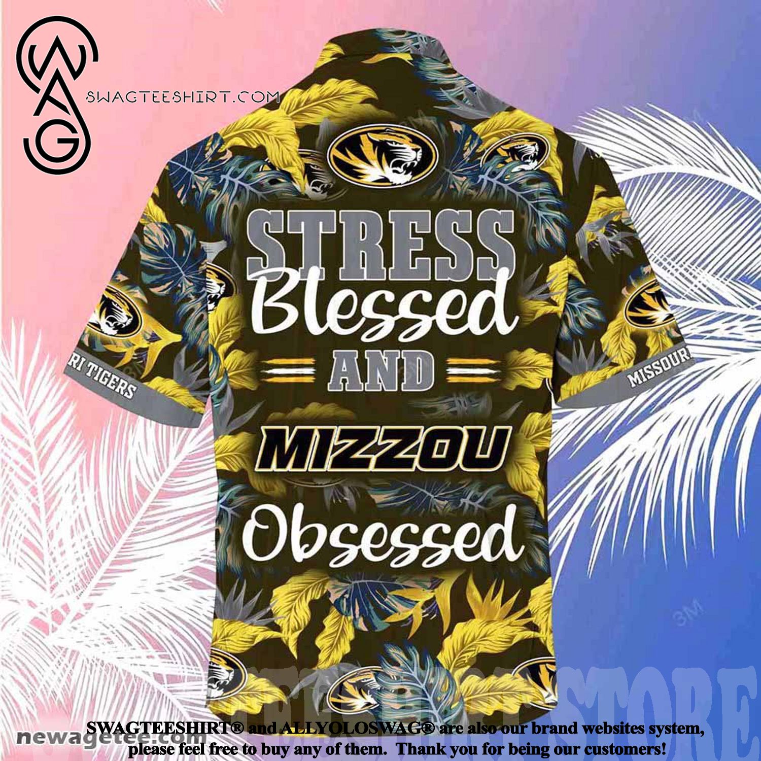 Missouri Tigers Stress Blessed Obsessed Summer Beach Hawaiian Shirt