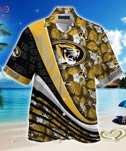 Missouri Tigers Summer Hawaiian Shirt, With Tropical Flower Pattern for Fans