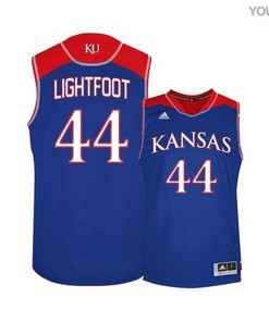 Mitch Lightfoot 44 Kansas Jayhawks Basketball Youth Jersey - Blue