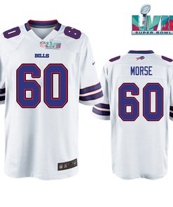 Mitch Morse 60 Buffalo Bills Super Bowl LVII Away Player Men Jersey - White Jersey
