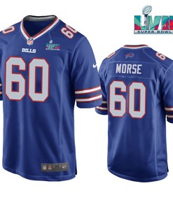 Mitch Morse 60 Buffalo Bills Super Bowl LVII Logo Game Player Men Jersey - Royal Jersey