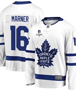 Mitchell Marner 16 Toronto Maple Leafs Stanley Cup 2023 Playoffs Patch Away Breakaway Men Jersey - White