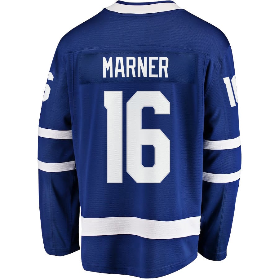 Mitchell Marner 16 Toronto Maple Leafs Stanley Cup 2023 Playoffs Patch Home Breakaway Men Jersey - Blue