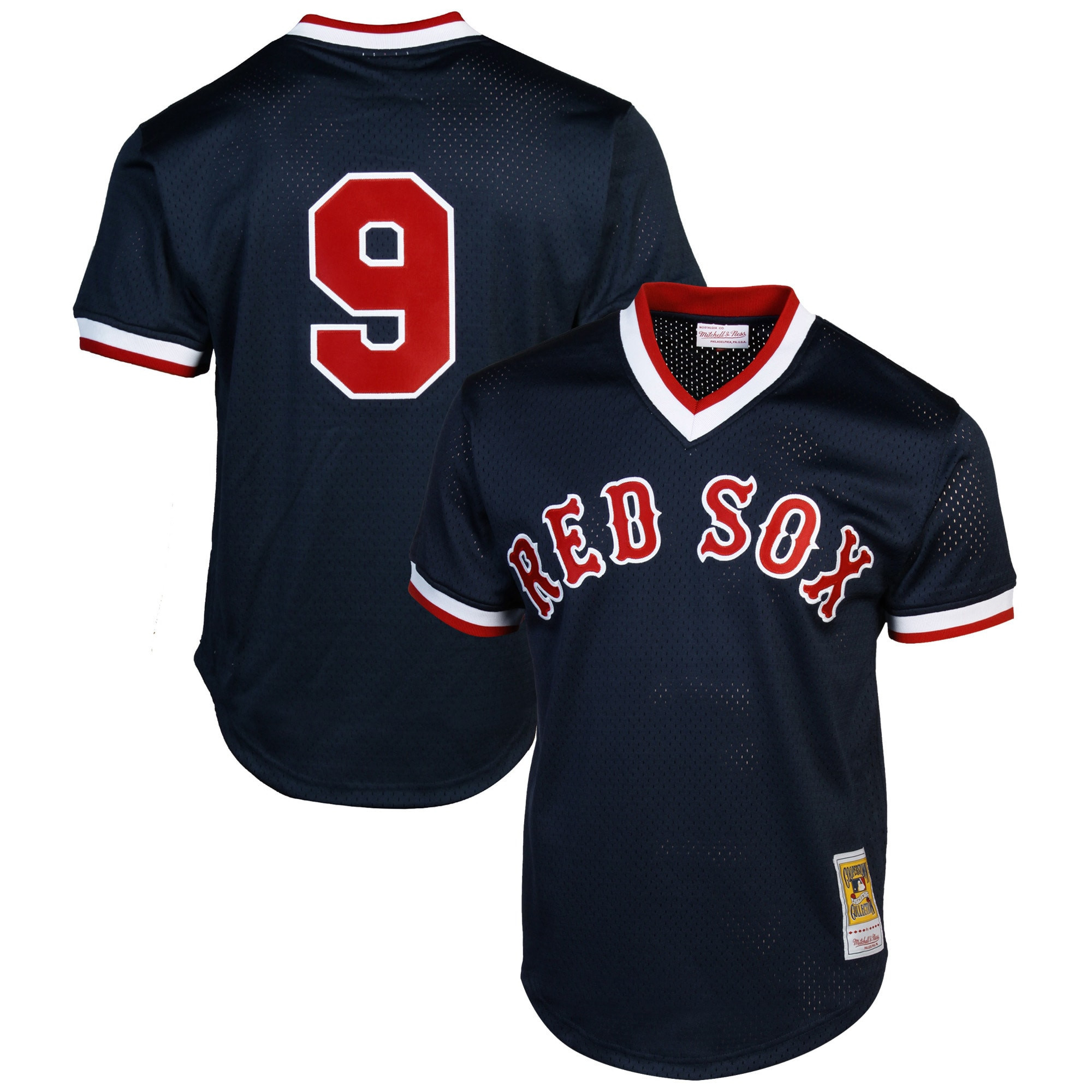 Mitchell & Ness Ted Williams Boston Red Sox 1990 Authentic Cooperstown Collection Batting Practice Jersey - Navy Blue Mlb