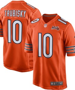 Mitchell Trubisky Chicago Bears Nike 100th Season Game Jersey - Orange