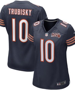 Mitchell Trubisky Chicago Bears Nike Womens 100th Season Game Jersey - Navy