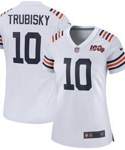 Mitchell Trubisky Chicago Bears Nike Womens 2019 100th Season Alternate Classic Game Jersey - White