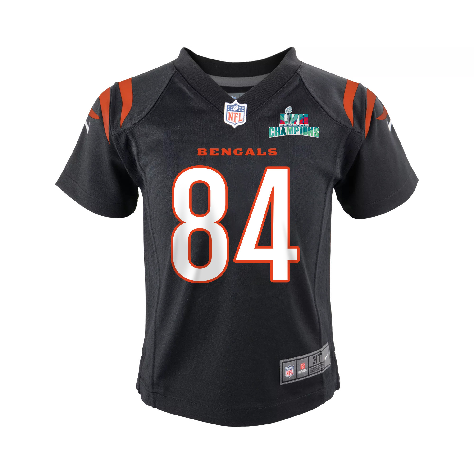 Mitchell Wilcox 84 Cincinnati Bengals Super Bowl LVII Champions Youth Game Jersey - Black