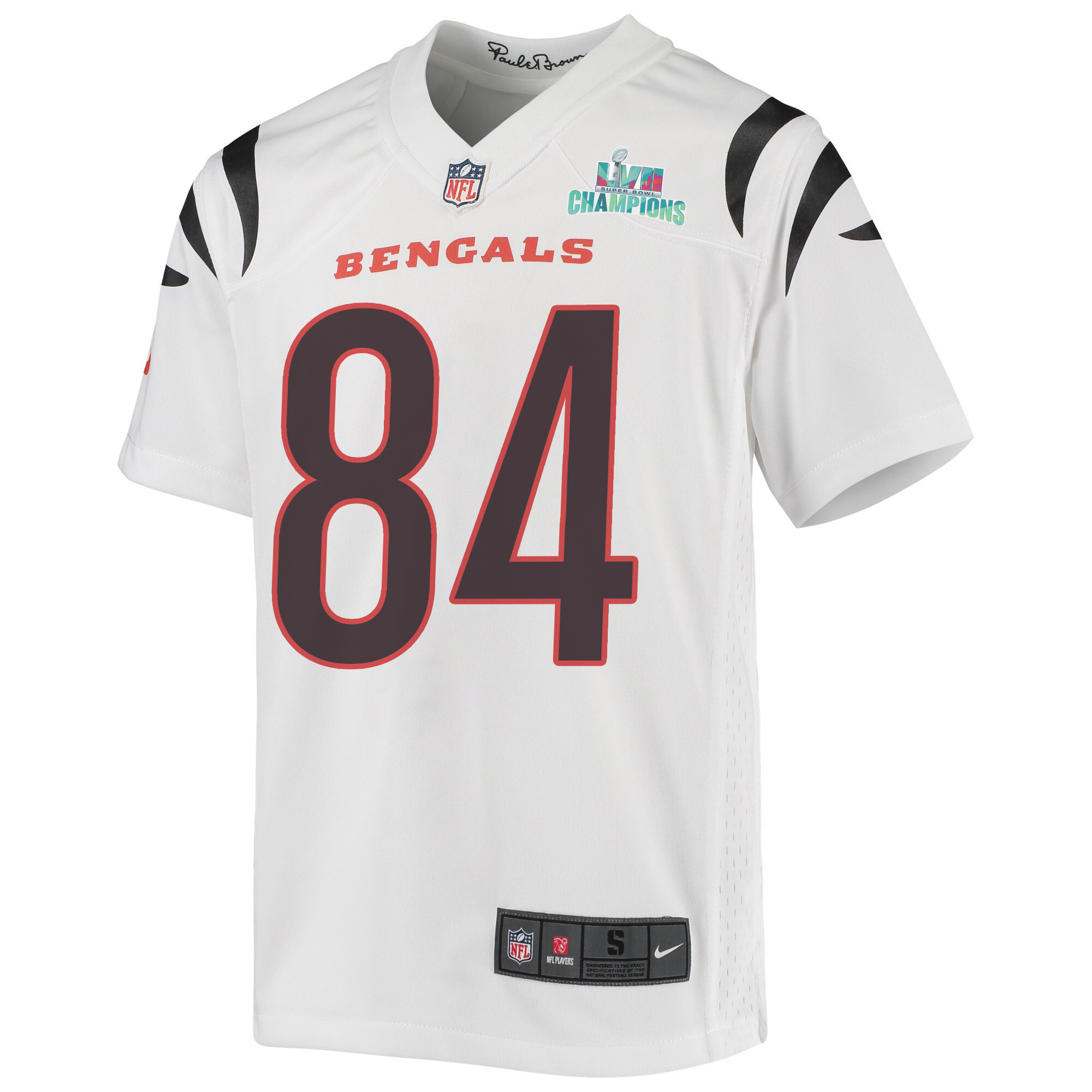 Mitchell Wilcox 84 Cincinnati Bengals Super Bowl LVII Champions Youth Game Jersey - White
